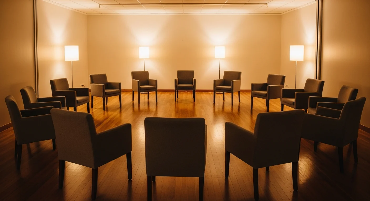 Residents in a recovery support group session at On The Mend, Pretoria